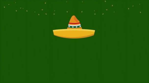 Mexican Traditional Hats Pattern Animation Video Animated — Αρχείο Βίντεο