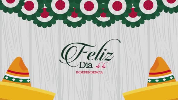 Feliz Dia Independencia Lettering Video Animated — Stockvideo