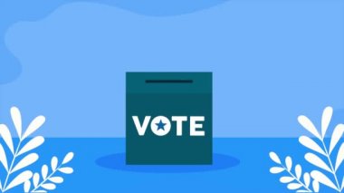 Demokrasi animasyonunda oylama kelimesi, 4k video animasyonu