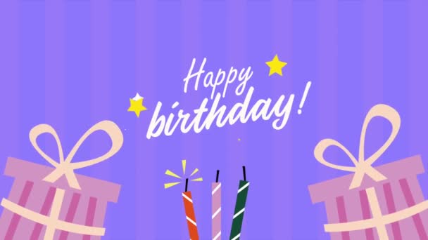 Happy Birthday Lettering Animation Gifts Video Animated — Stock Video