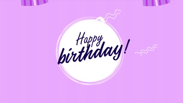 Happy Birthday Lettering Animation Gifts Video Animated — Stock videók