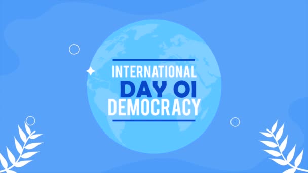 International Day Democracy Lettering Video Animated — Video Stock