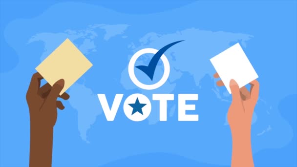 Vote Word Democracy Animation Video Animated — Stock Video