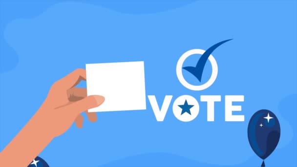 Vote Word Democracy Animation Video Animated — Stockvideo