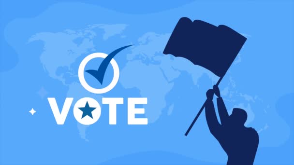 Vote Word Voter Animation Video Animated — Vídeo de Stock