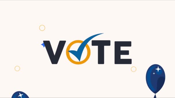 Vote Word Democracy Animation Video Animated — Vídeo de Stock