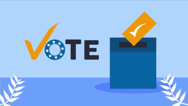 Vote Word Urn Animation Video Animated — Vídeo de Stock