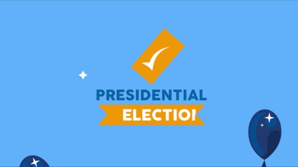 Presidential Election Lettering Celebration Animation Video Animated — стоковое видео