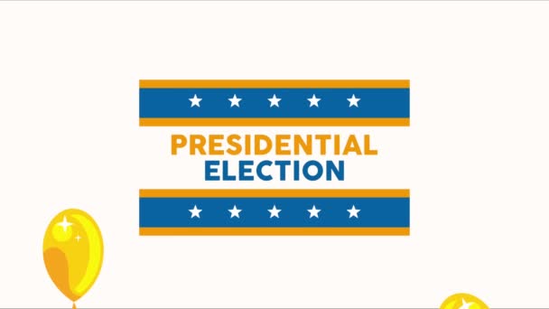 Presidential Election Lettering Balloons Helium Video Animated — Stock Video