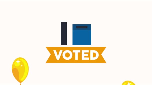 Voted Lettering Urn Video Animated — Vídeo de stock