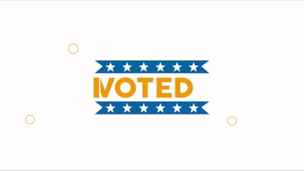 Voted Lettering Stars Video Animated — Vídeo de Stock