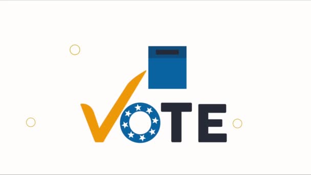 Vote Word Democracy Animation Video Animated — Vídeo de stock