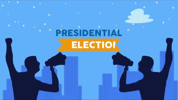 Presidential Election Lettering Celebration Animation Video Animated — Stockvideo