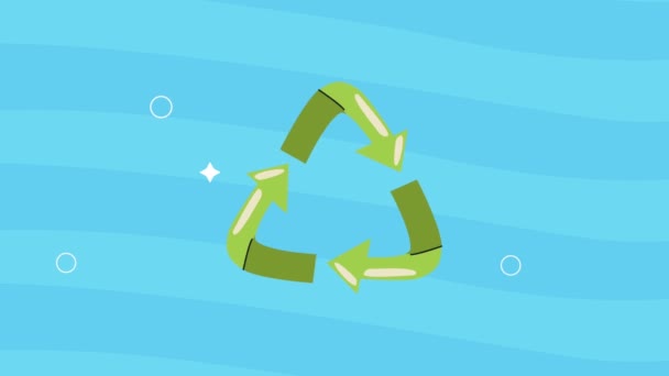Green Arrows Recycle Symbol Animation Video Animated — Vídeo de stock