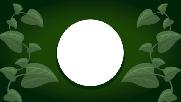 Tropical Leafs Circular Frame Video Animated — Wideo stockowe