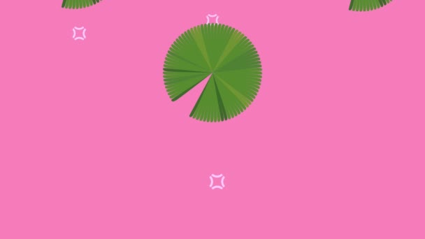 Tropical Leafs Pink Background Video Animated — Vídeos de Stock