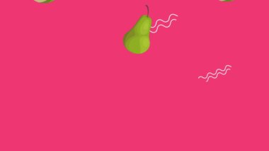 armut taze meyve desenli animasyon, 4k video animasyonu