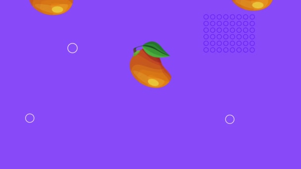 Mangos Fresh Fruits Pattern Animation Video Animated — Vídeos de Stock