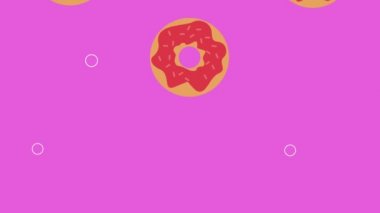 fast food sweet donuts pattern ,4k video animated