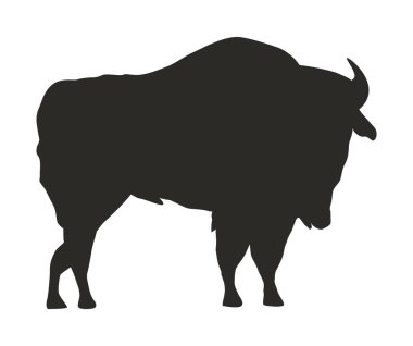 wild buffalo silhouette style icon