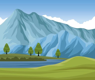 Dağlar ve göl manzarası
