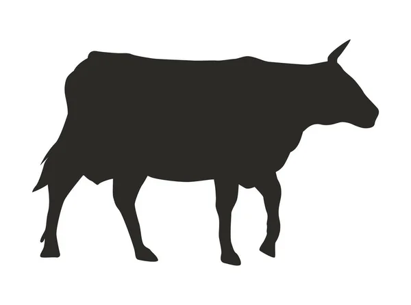 Vaca Animal Silueta Icono Estilo — Vector de stock