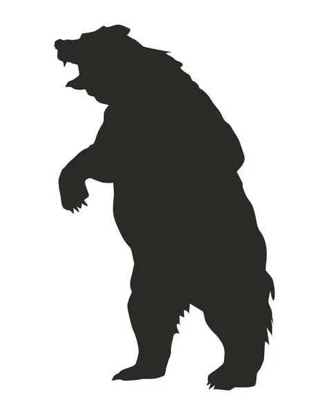 Big Bear Wild Silhouette Icon — Stock Vector