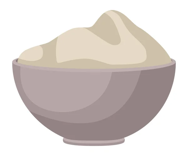 Bowl Flour Ingredient Icon — 스톡 벡터