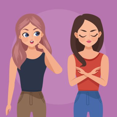 young girls pair friends characters