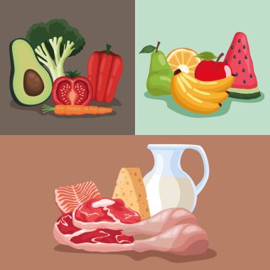 differents healthy food menus poster