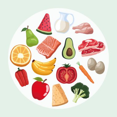 healthy food in circle poster