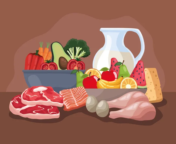 Nutritive Healthy Food Menu — Stock vektor