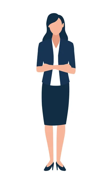 Elegant Businesswoman Standing Worker Character — Stock Vector