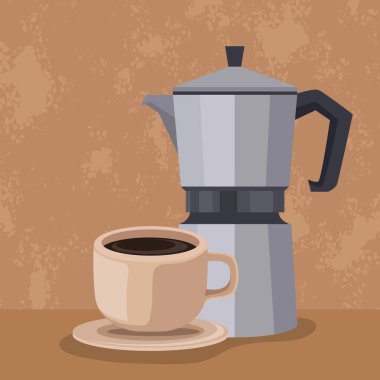 coffee kettle and cup drink