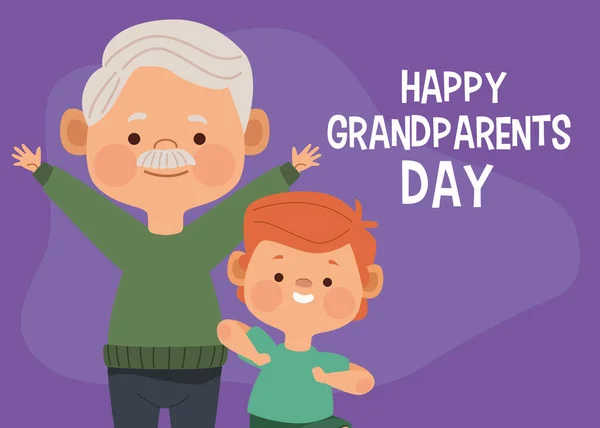 Χαρούμενη Αφίσα Της Ημέρας Των Παππούδων — Διανυσματικό Αρχείο