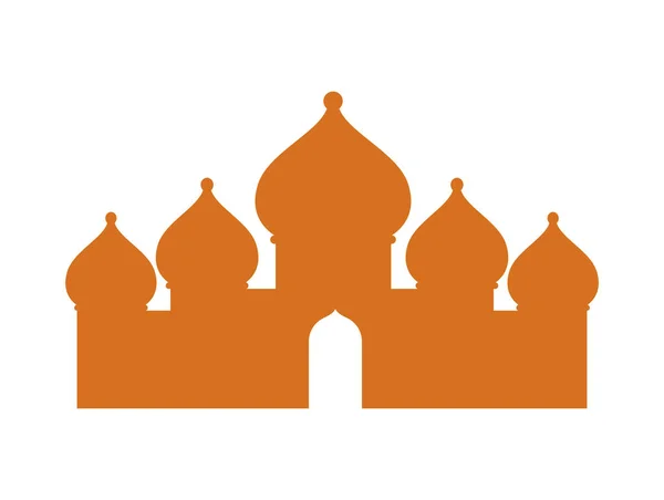 Golden Mosque Silhouette Style Icon — Stok Vektör