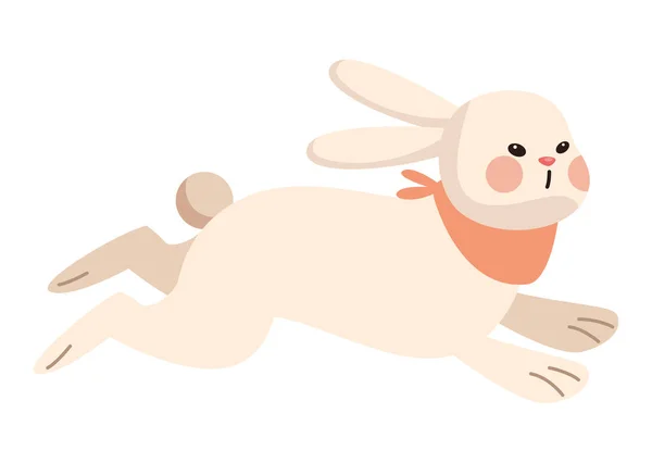 Милый Кролик Бегущий Животное Характер — стоковый вектор