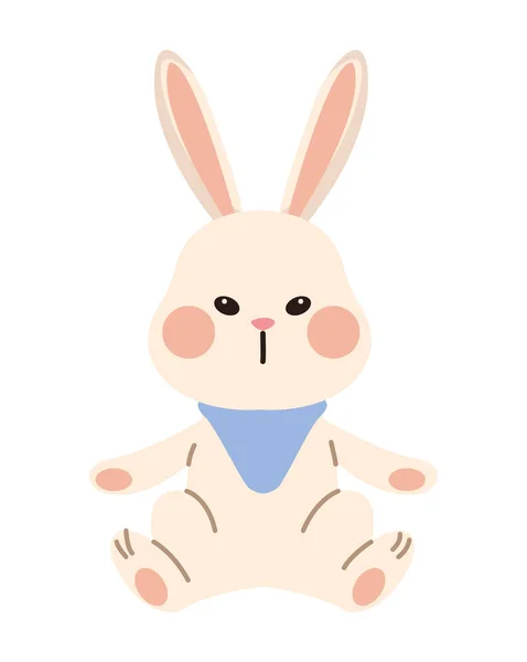 Cute Rabbit Seated Animal Character — Stock vektor