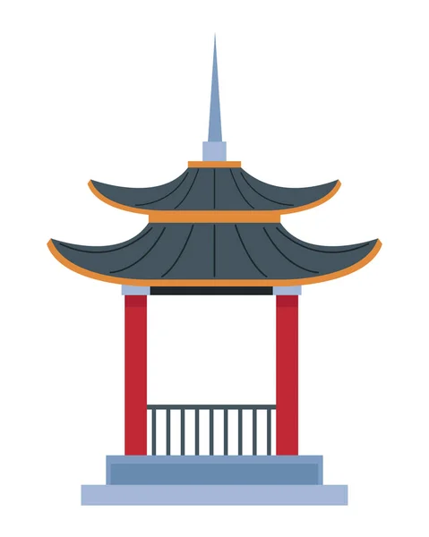 Japanese Pagoda Building Traditional Icon — Stockvector