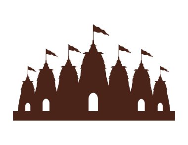 dussehra temple silhouette style icon