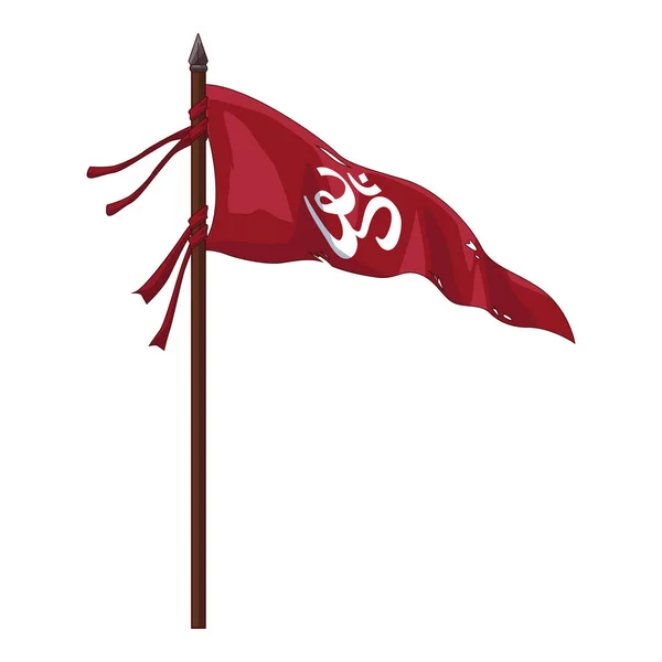 Dussehra Flag Waving Pole — Wektor stockowy