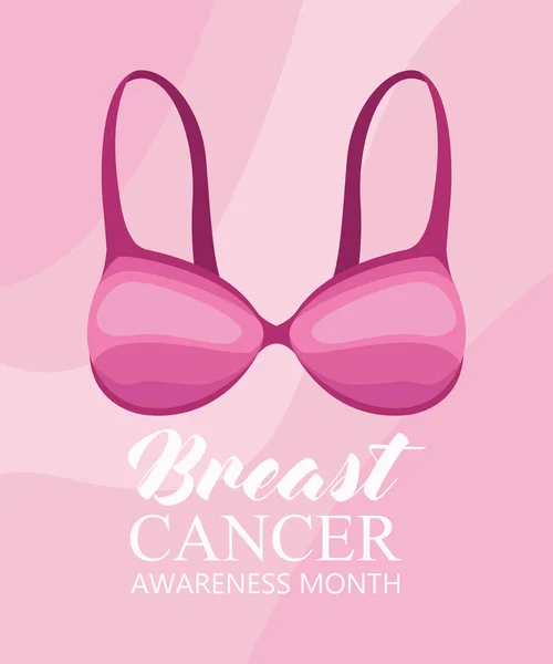 Breast Cancer Awareness Poster Bra — Stock Vector