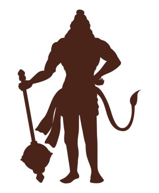 ravana king with weapon silhouette