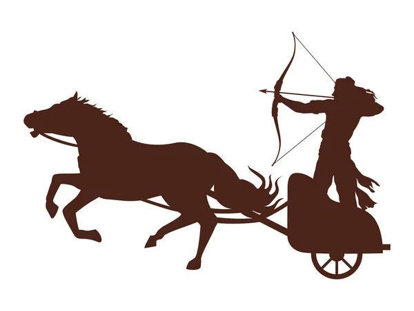 Lord Rama Carriage Silhouette — Vettoriale Stock