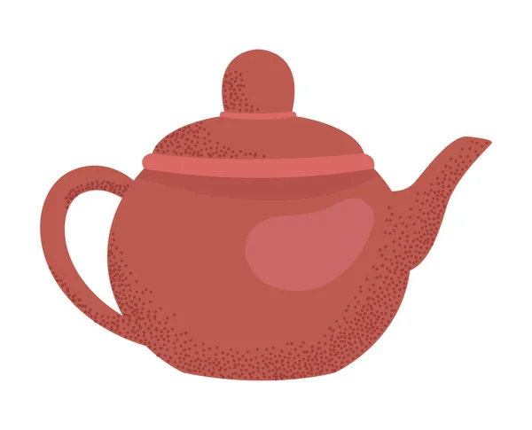 Иконка Чайник Красный Цвет Посуды — стоковый вектор