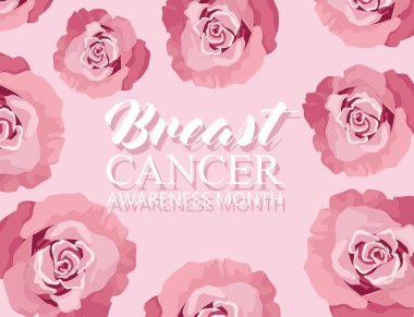 breast cancer awareness frame with roses