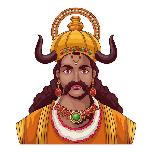 Ravana King Demons Dussehra Character — Vector de stock