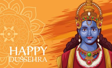 happy dussehra poster with lord rama scene