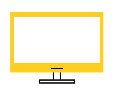 yellow desktop computer tech device icon