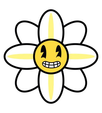 flower cartoon old school character